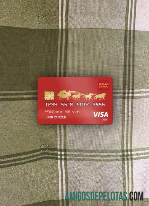 Cartão de débito Visa dos EUA Wells Fargo Bank Photolook Front baixar para verificação